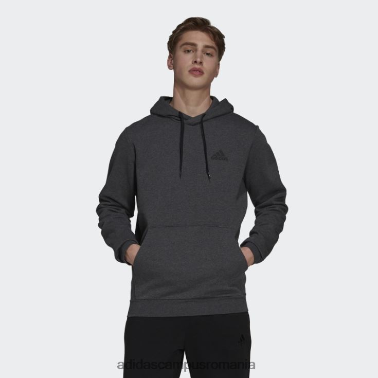 adidas campus romania hanorac din fleece essentials gri inchis heather bărbați gri închis negru/negru J266N26601