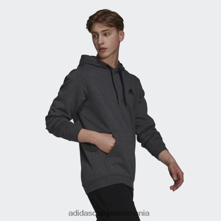 adidas campus romania hanorac din fleece essentials gri inchis heather bărbați gri închis negru/negru J266N26601