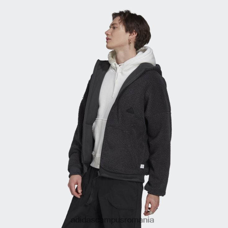 adidas campus romania hanorac din lână, cu fermoar complet, carbon adidas bărbați carbon J266N214652
