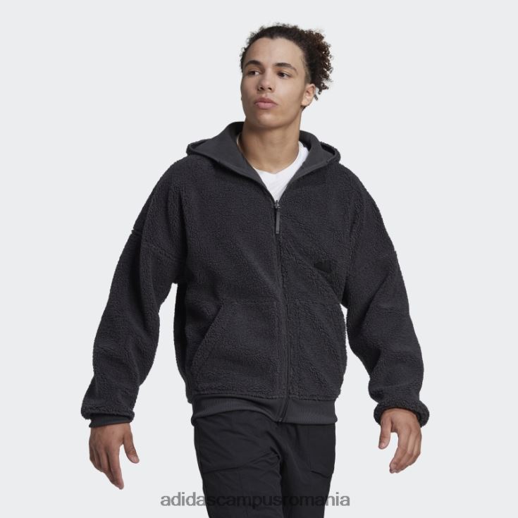adidas campus romania hanorac din lână, cu fermoar complet, carbon adidas bărbați carbon J266N214652