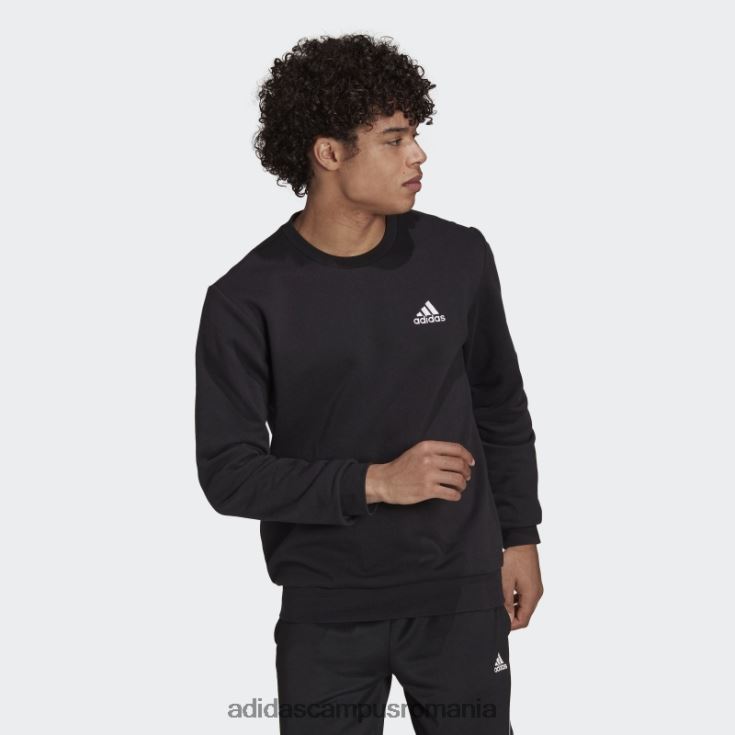 adidas campus romania hanorac negru din fleece essentials bărbați alb negru J266N24835