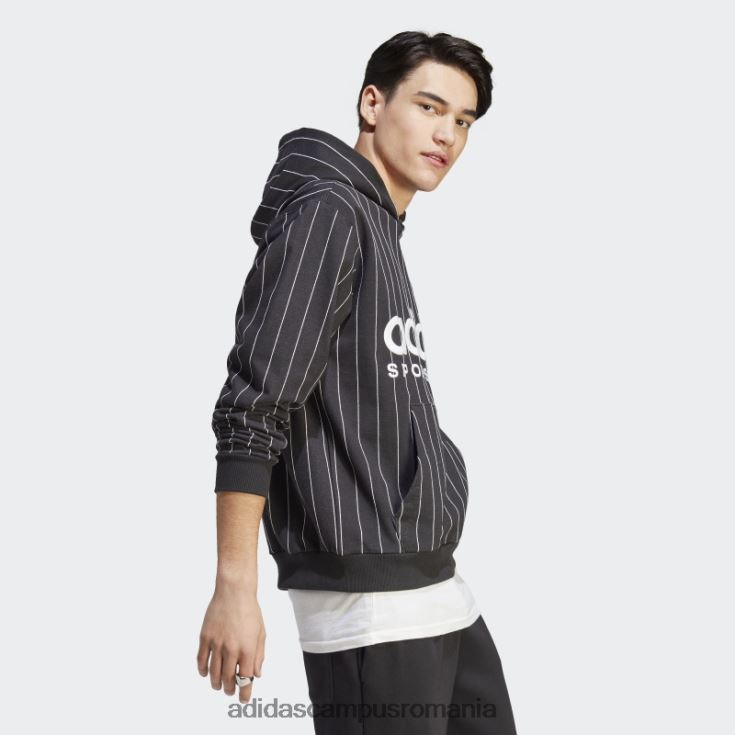 adidas campus romania hanorac negru din lână cu dungi bărbați negru J266N25015