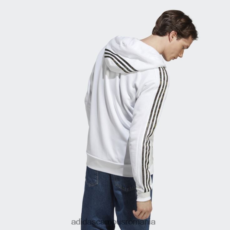adidas campus romania hot essentials french terry 3 dungi hanorac cu fermoar complet alb bărbați alb/măsliniu J266N25449