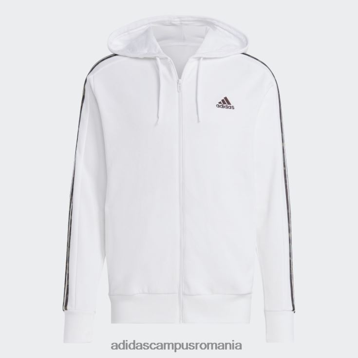 adidas campus romania hot essentials french terry 3 dungi hanorac cu fermoar complet alb bărbați alb/măsliniu J266N25449