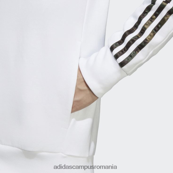 adidas campus romania hot essentials french terry 3 dungi hanorac cu fermoar complet alb bărbați alb/măsliniu J266N25449