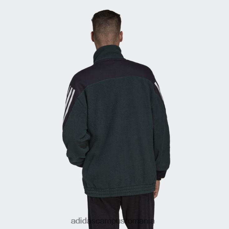 adidas campus romania icoane verzi pentru viitor, bluză din lână polară cu 3 dungi bărbați verde J266N27258