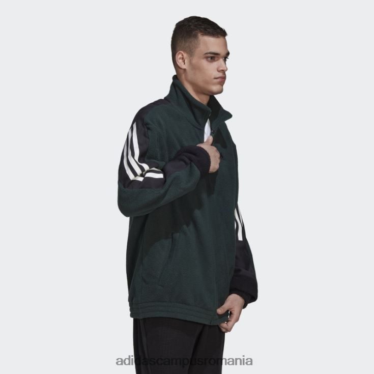 adidas campus romania icoane verzi pentru viitor, bluză din lână polară cu 3 dungi bărbați verde J266N27258