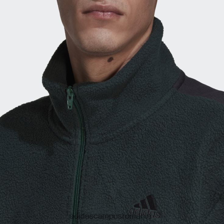 adidas campus romania icoane verzi pentru viitor, bluză din lână polară cu 3 dungi bărbați verde J266N27258