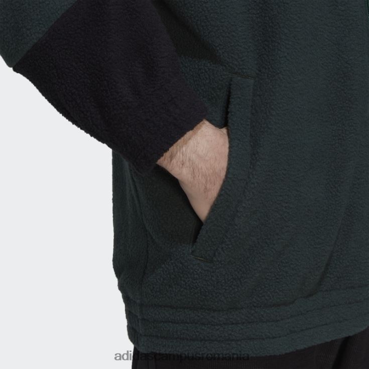 adidas campus romania icoane verzi pentru viitor, bluză din lână polară cu 3 dungi bărbați verde J266N27258