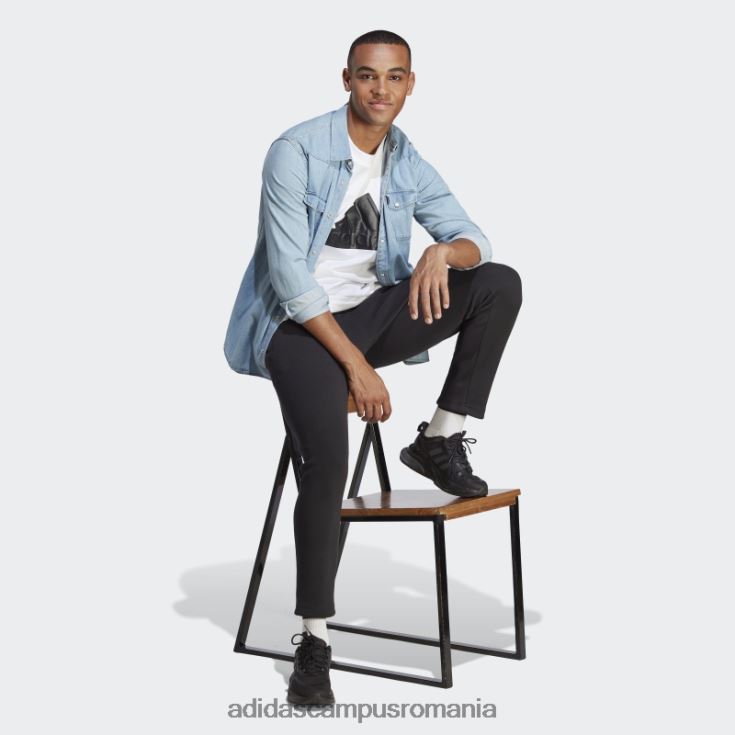adidas campus romania icoane viitoare insignă de pantaloni sport negru bărbați alb negru J266N25048