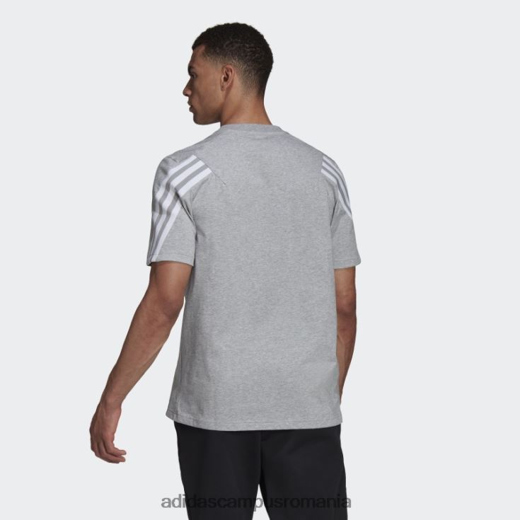 adidas campus romania imbracaminte sport de moda gri mediu future icons tricou cu 3 dungi bărbați gri mediu/alb J266N27500