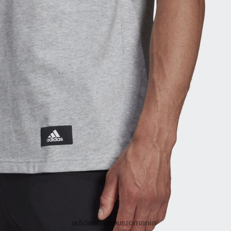 adidas campus romania imbracaminte sport de moda gri mediu future icons tricou cu 3 dungi bărbați gri mediu/alb J266N27500