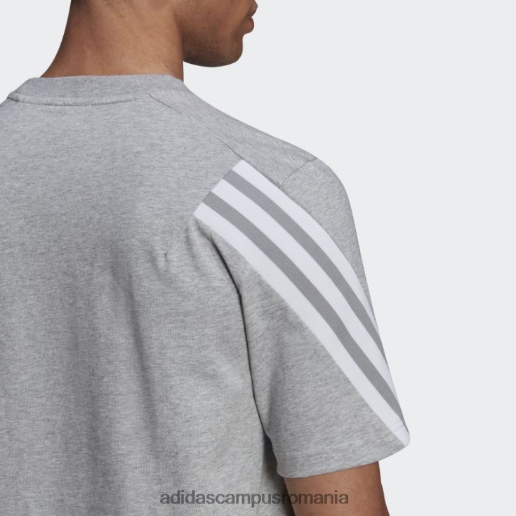adidas campus romania imbracaminte sport de moda gri mediu future icons tricou cu 3 dungi bărbați gri mediu/alb J266N27500