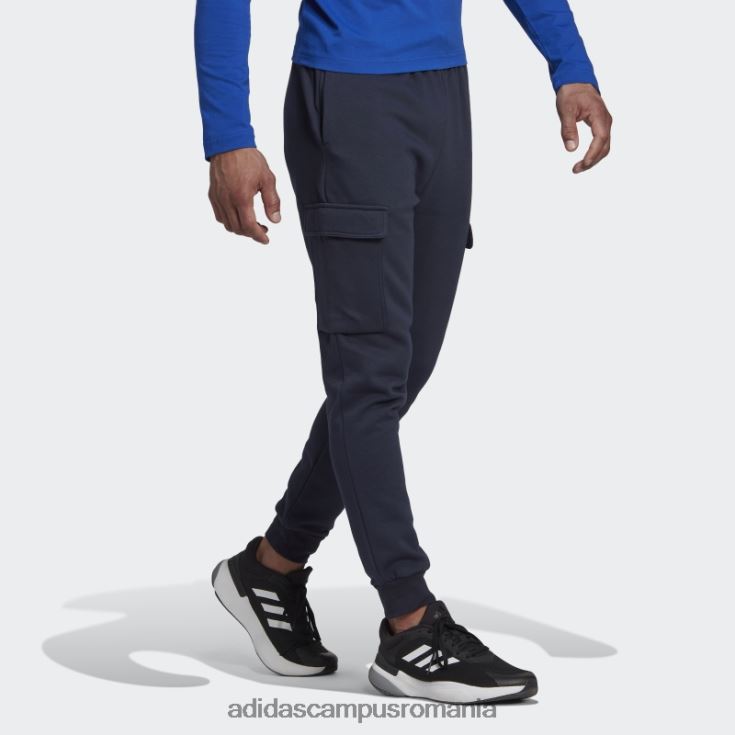 adidas campus romania ink essentials fleece obișnuiți pantaloni cargo conici bărbați cerneală/alb J266N26317