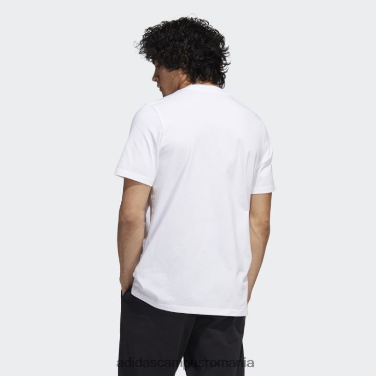 adidas campus romania insignă din folie lichidă a tricouului grafic sport alb bărbați alb J266N26170