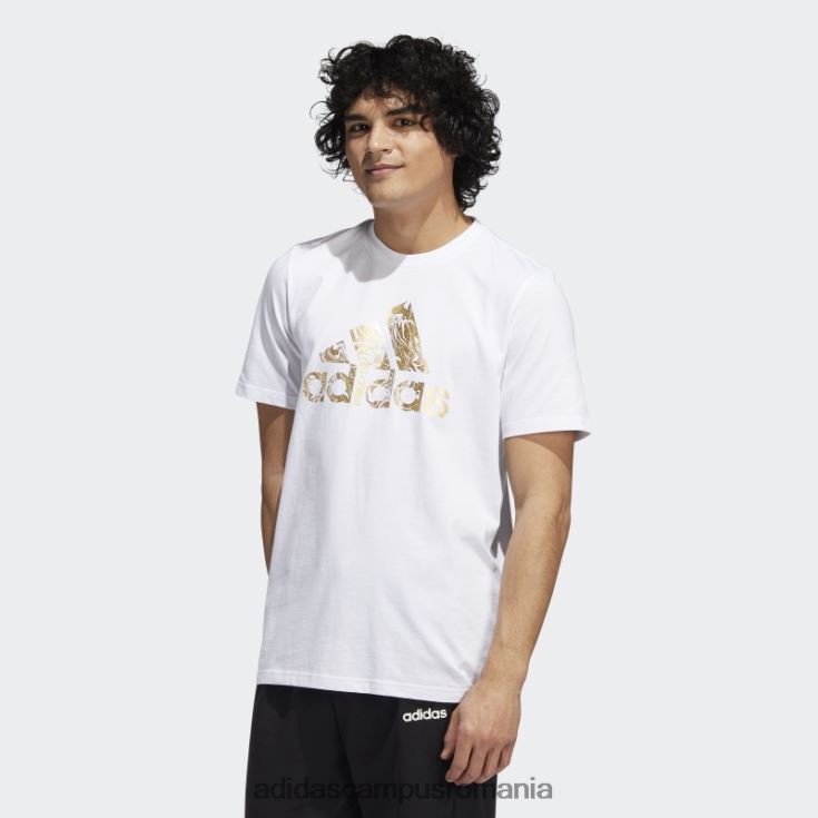 adidas campus romania insignă din folie lichidă a tricouului grafic sport alb bărbați alb J266N26170