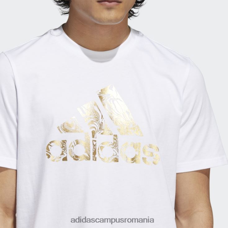 adidas campus romania insignă din folie lichidă a tricouului grafic sport alb bărbați alb J266N26170