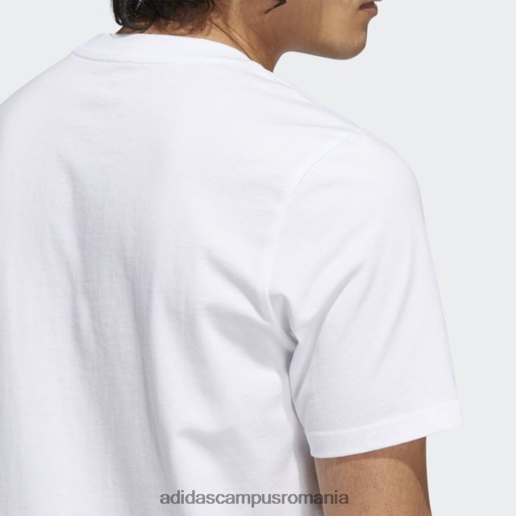adidas campus romania insignă din folie lichidă a tricouului grafic sport alb bărbați alb J266N26170