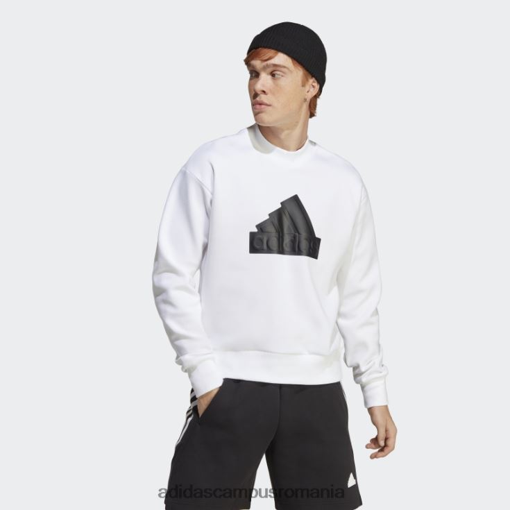 adidas campus romania insignă icoane viitoare ale echipajului sport hanorac alb bărbați alb negru J266N25330