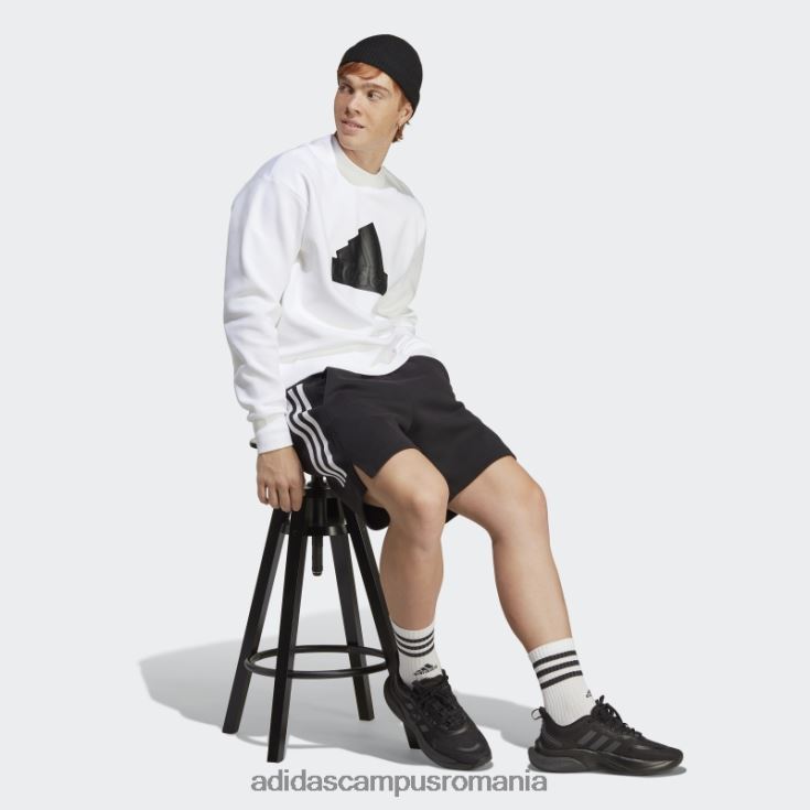 adidas campus romania insignă icoane viitoare ale echipajului sport hanorac alb bărbați alb negru J266N25330