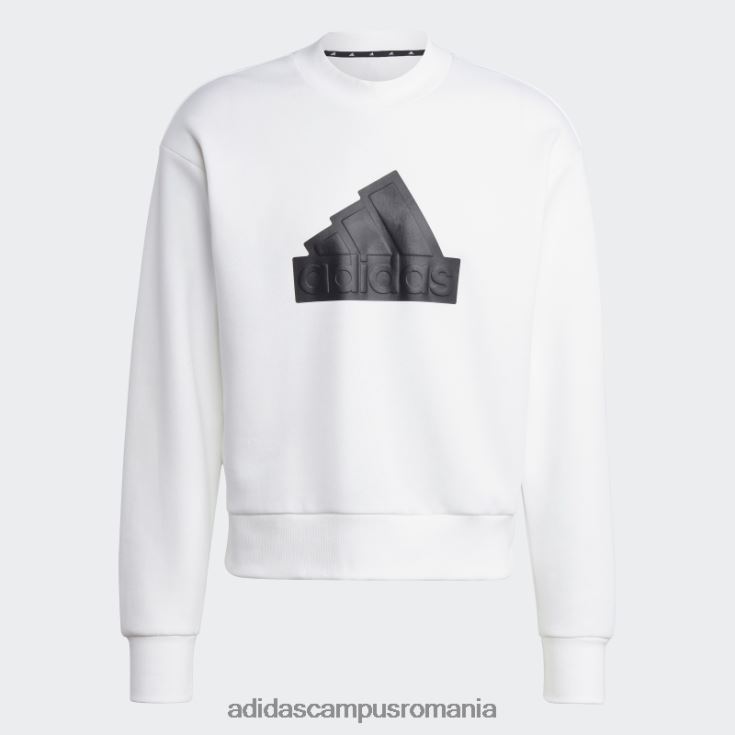 adidas campus romania insignă icoane viitoare ale echipajului sport hanorac alb bărbați alb negru J266N25330