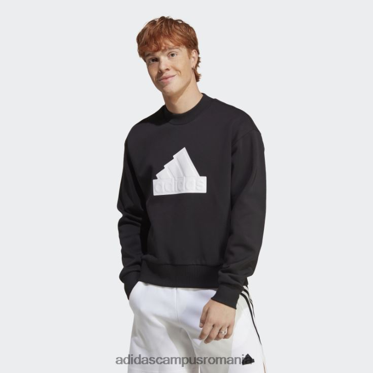 adidas campus romania insignă icoane viitoare ale echipajului sport hanorac negru bărbați alb negru J266N25089