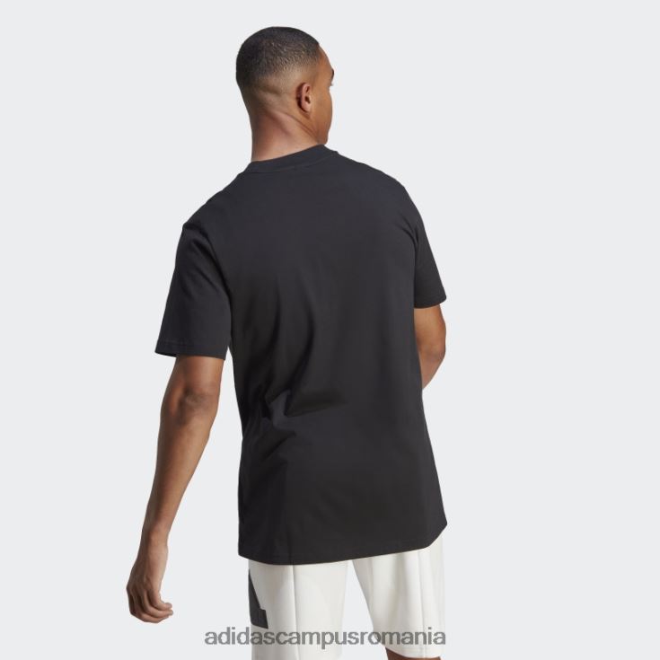 adidas campus romania insigna neagră cu icoane viitoare ale tricouului sport bărbați alb negru J266N25147