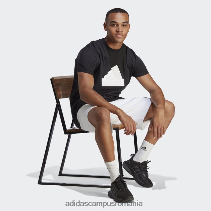adidas campus romania insigna neagră cu icoane viitoare ale tricouului sport bărbați alb negru J266N25147