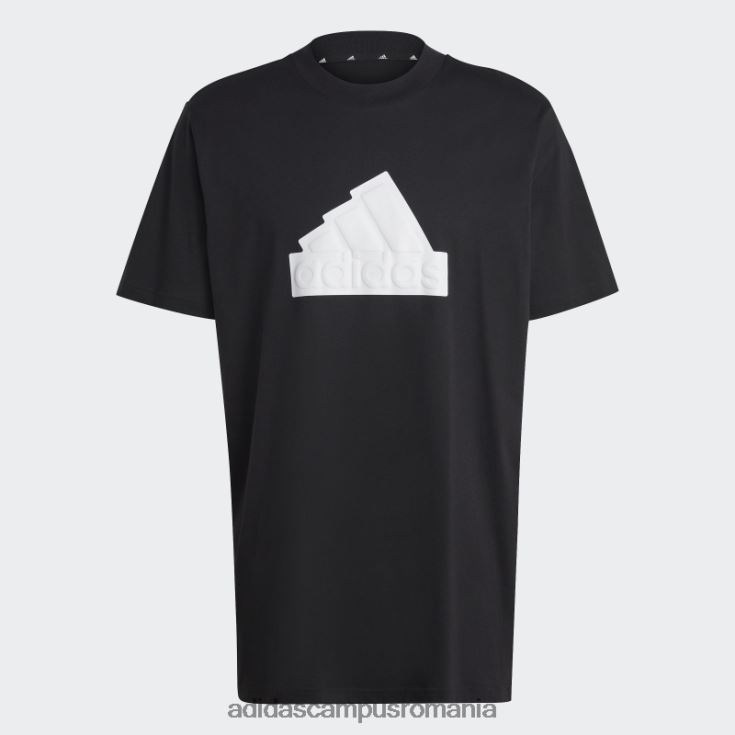 adidas campus romania insigna neagră cu icoane viitoare ale tricouului sport bărbați alb negru J266N25147