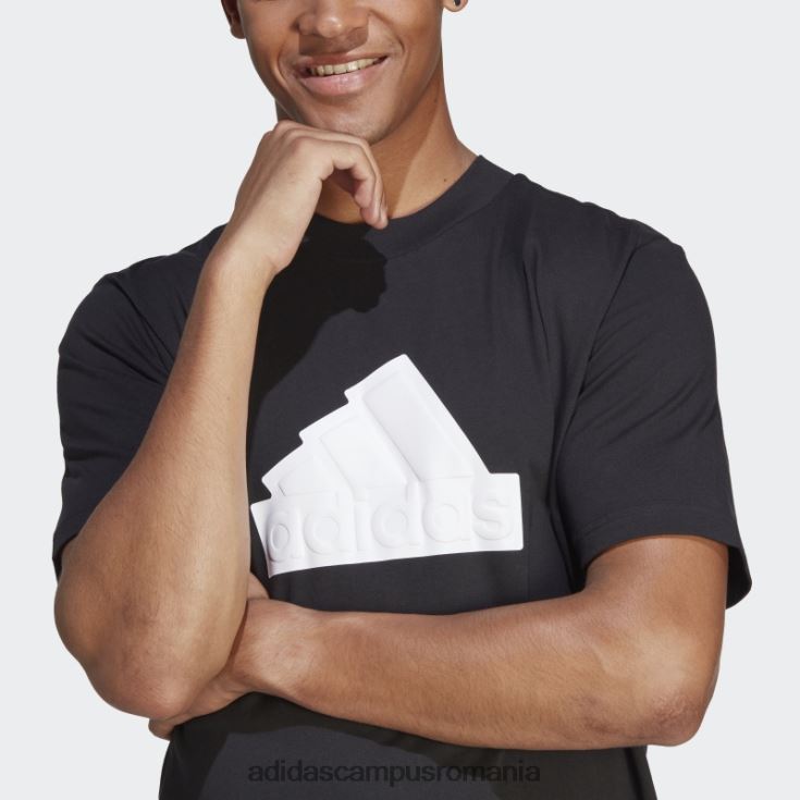 adidas campus romania insigna neagră cu icoane viitoare ale tricouului sport bărbați alb negru J266N25147
