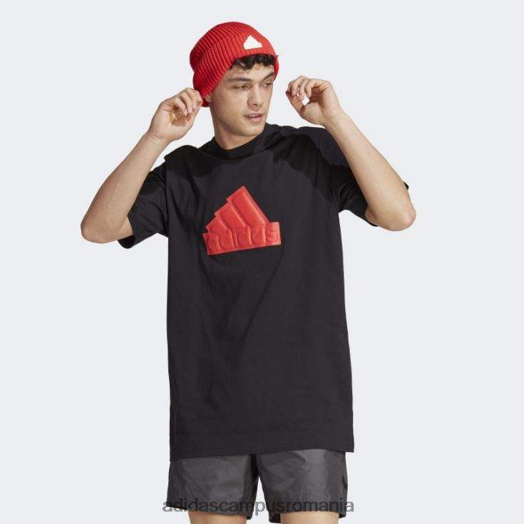 adidas campus romania insigna neagră cu icoane viitoare ale tricouului sport bărbați negru/rosu J266N25860