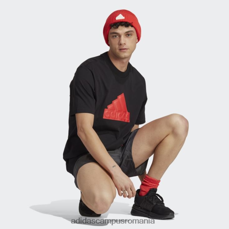 adidas campus romania insigna neagră cu icoane viitoare ale tricouului sport bărbați negru/rosu J266N25860