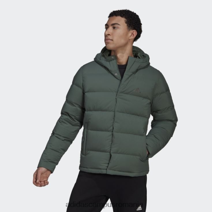 adidas campus romania jachetă de puf cu glugă helionic de oxid verde bărbați oxid verde J266N26749