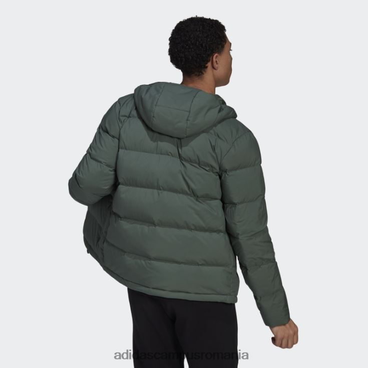 adidas campus romania jachetă de puf cu glugă helionic de oxid verde bărbați oxid verde J266N26749