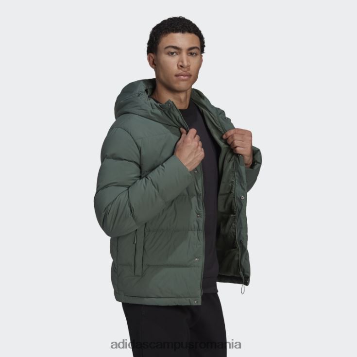 adidas campus romania jachetă de puf cu glugă helionic de oxid verde bărbați oxid verde J266N26749