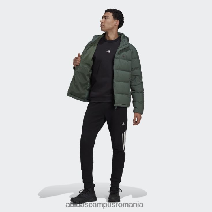 adidas campus romania jachetă de puf cu glugă helionic de oxid verde bărbați oxid verde J266N26749