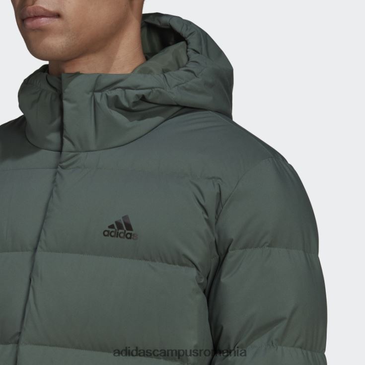 adidas campus romania jachetă de puf cu glugă helionic de oxid verde bărbați oxid verde J266N26749
