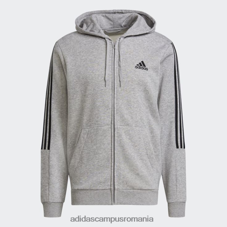 adidas campus romania jachetă de sport cu 3 dungi, gri mediu, essentials bărbați gri mediu/negru J266N21619