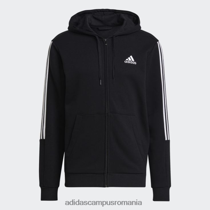adidas campus romania jachetă de sport cu 3 dungi, negru, adidas bărbați alb negru J266N21620