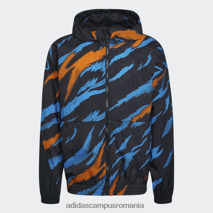 adidas campus romania jachetă de vânt neagră trvl tiger camo bărbați negru J266N214986