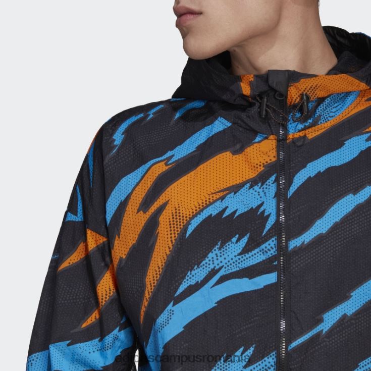 adidas campus romania jachetă de vânt neagră trvl tiger camo bărbați negru J266N214986