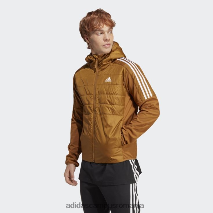 adidas campus romania jachetă hibrid izolată cu glugă, bronz adidas bărbați bronz J266N214016