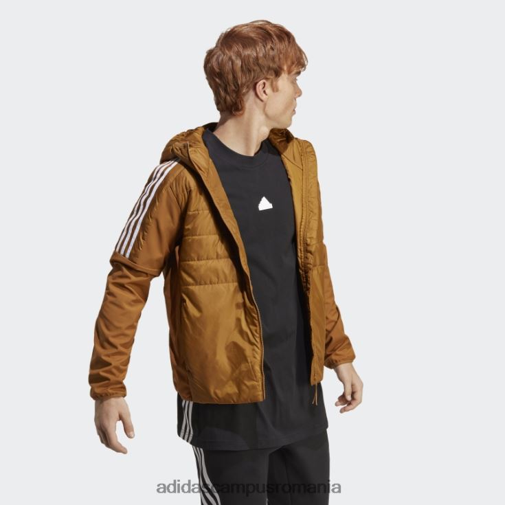 adidas campus romania jachetă hibrid izolată cu glugă, bronz adidas bărbați bronz J266N214016