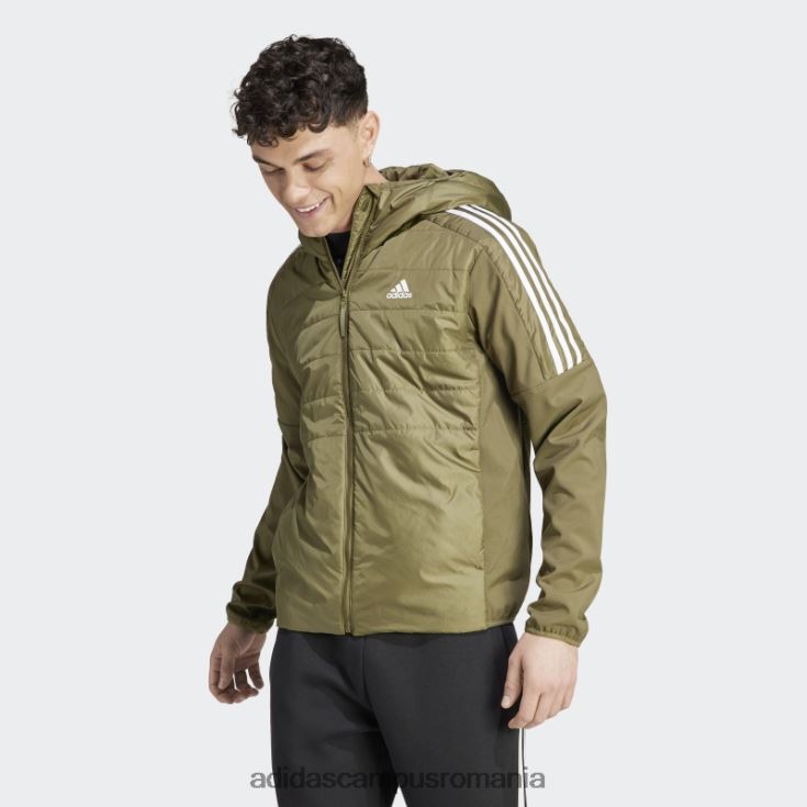 adidas campus romania jachetă hibridă izolată olive essentials cu glugă bărbați măsline J266N213732