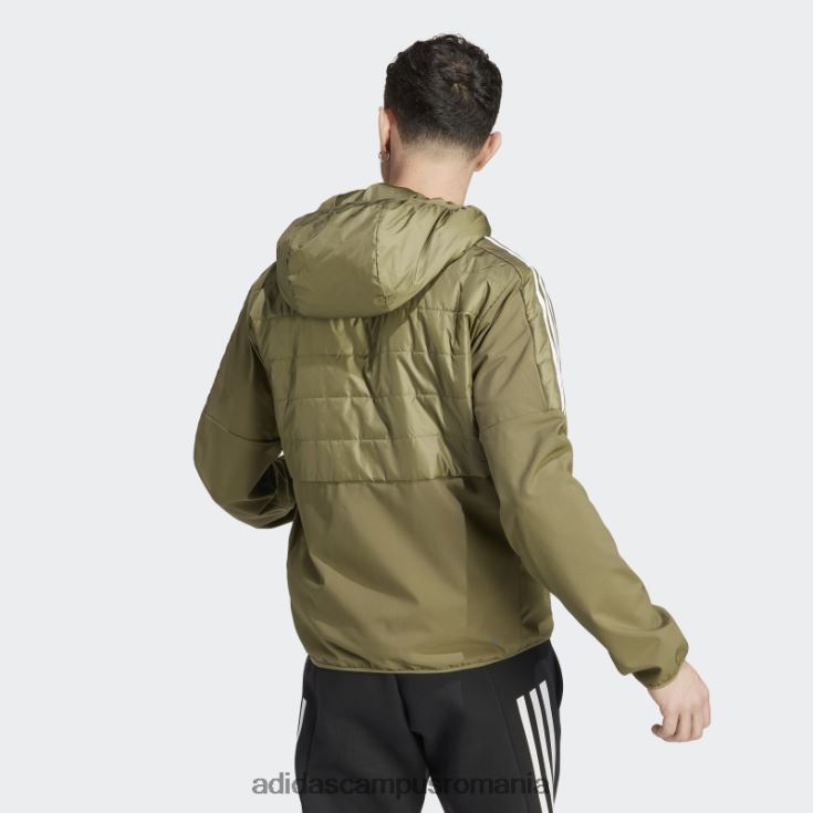 adidas campus romania jachetă hibridă izolată olive essentials cu glugă bărbați măsline J266N213732