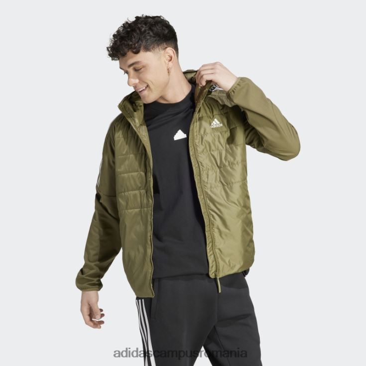 adidas campus romania jachetă hibridă izolată olive essentials cu glugă bărbați măsline J266N213732