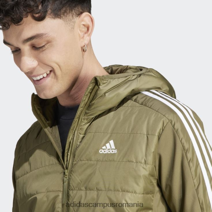 adidas campus romania jachetă hibridă izolată olive essentials cu glugă bărbați măsline J266N213732