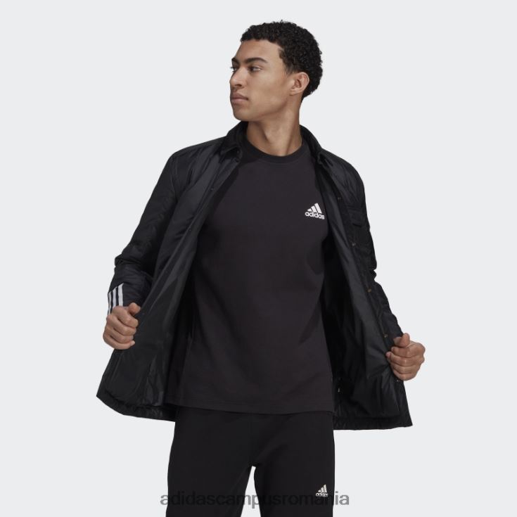 adidas campus romania jachetă neagră cămașă lite itavic cu 3 dungi bărbați negru J266N25338