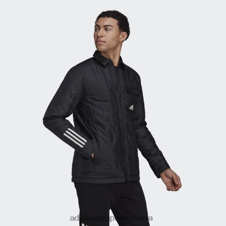 adidas campus romania jachetă neagră cămașă lite itavic cu 3 dungi bărbați negru J266N25338