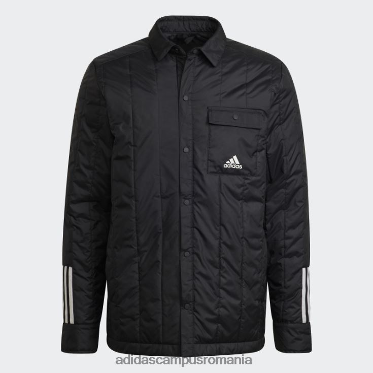 adidas campus romania jachetă neagră cămașă lite itavic cu 3 dungi bărbați negru J266N25338